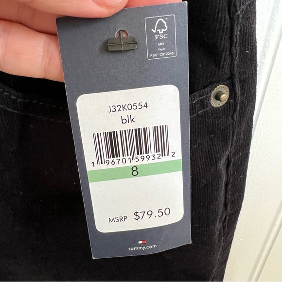 Tommy Hilfiger Black Baby Corduroy Pants Women’s Size 8 NEW - Picture 4 of 6